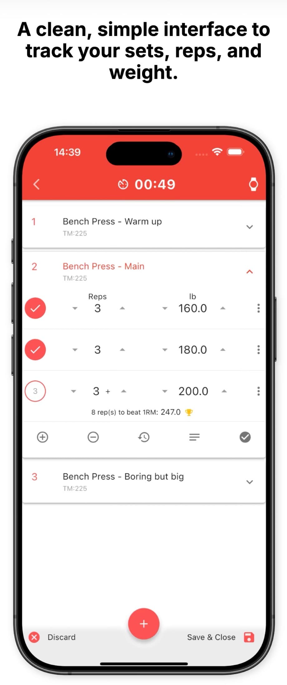 PR.O — Workout Tracker screen 3